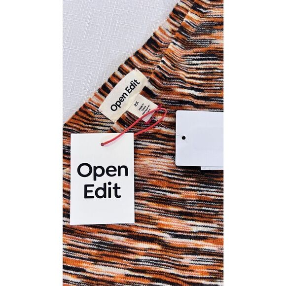 OPEN EDIT RIBBED OFF THE SHOULDER LONG SLEEVE SWEATER WOMENS SZ 2XL NEW - Picture 4 of 9